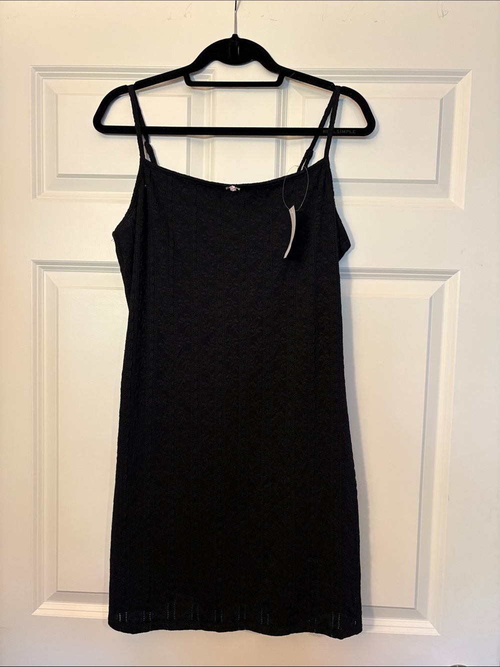 wild fable Lace Black Spaghetti-Strap Mini Dress